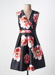 Rochie midi imprimeu floral fără mâneci negru F &  P femeie