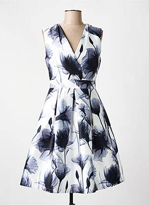 Rochie midi imprimeu fantezie fără mâneci alb F & P femeie