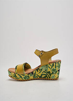 Sandale/pantofi decupați material neted toc de 7 la 9 cm verde KADANCIA femeie