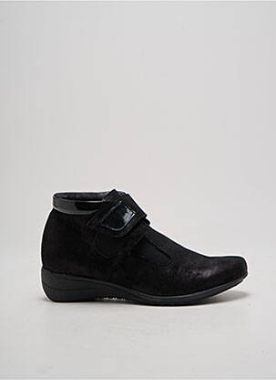 Botine/ghete țesătură satinată toc plat până la 3 cm negru GEO-REINO femeie