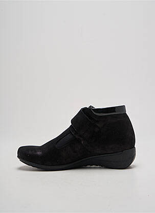 Botine/ghete țesătură satinată toc plat până la 3 cm negru GEO-REINO femeie