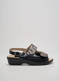 Sandale/pantofi decupați țesătură satinată toc de 4 la 6 cm negru PUCHE femme