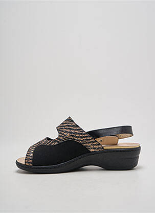 Sandale/pantofi decupați țesătură satinată toc de 4 la 6 cm negru PUCHE femeie