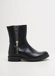 Botine/ghete țesătură țesătură cu sclipici toc mic negru BELLAMY fată