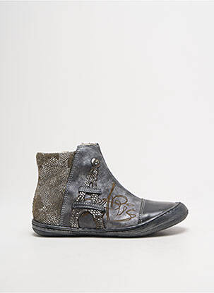 Botine/ghete material neted vârf rotund argintiu BELLAMY fată
