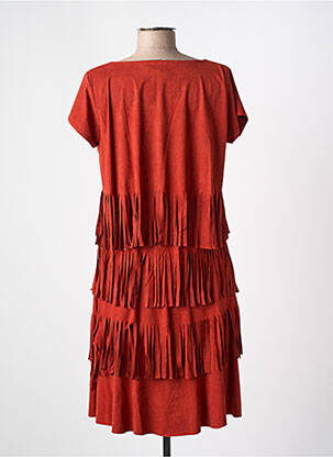 Rochie midi mâneci scurte mâneci scurte portocalie MARY COOL femeie