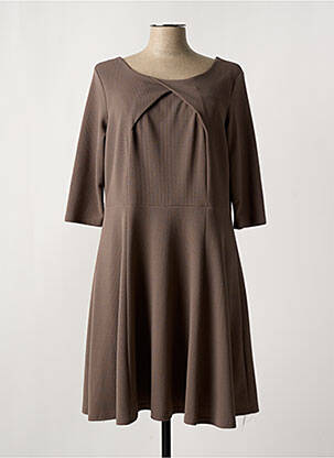Rochie midi mâneci 3/4 mâneci 3/4 maro LYANNE femeie