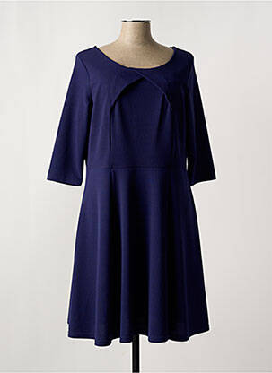 Rochie midi mâneci 3/4 mâneci 3/4 albastru LYANNE femeie