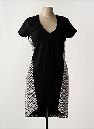 Rochie midi imprimeu fantezie mâneci scurte negru NANA BAILA femeie