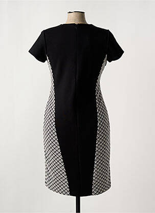 Rochie midi imprimeu fantezie mâneci scurte negru NANA BAILA femeie