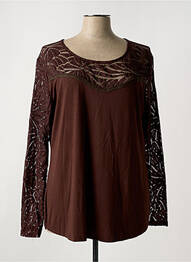 Tricou mâneci lungi mâneci lungi maro NANA BELLE femme