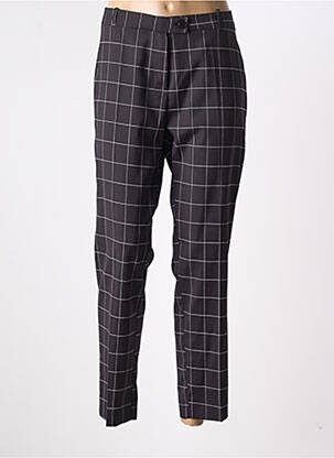 Pantalon slim talie înaltă talie înaltă negru HIPPOCAMPE femeie