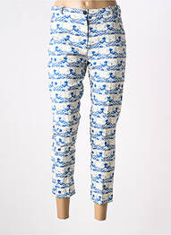 Pantalon 7/8 talie cu cleme mărime normală albastru HIPPOCAMPE femme