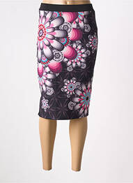 Fustă midi talie cu cleme negru 101 IDEES femme