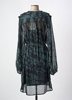 Rochie midi imprimeu fantezie mâneci lungi verde ICHI femeie