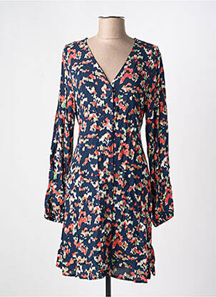 Rochie midi croială evazată mâneci lungi albastru ICHI femme