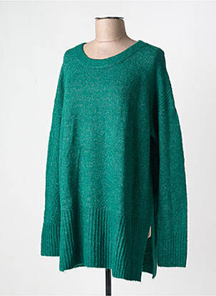 Pulover țesătură melanj mâneci lungi verde ICHI femeie