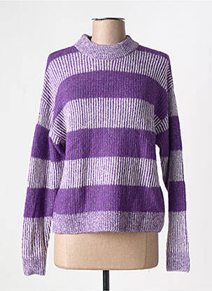 Pulover țesătură melanj mâneci lungi violet ICHI femeie