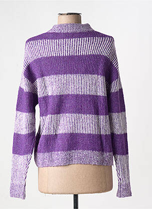 Pulover țesătură melanj mâneci lungi violet ICHI femeie