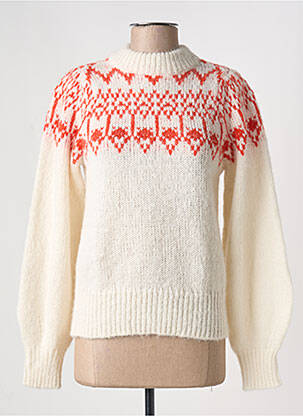 Pulover bej PIECES femeie