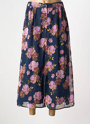 Fustă lungă țesătură crep albastru LA PETITE ETOILE femme