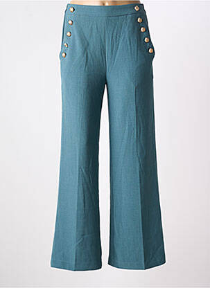 Pantalon evazat talie elastică talie înaltă verde GRACE & MILA femeie