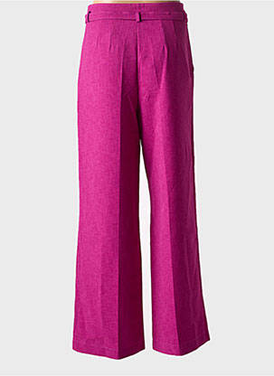Pantalon evazat talie cu cleme talie înaltă violet STUDIO PARISIEN femeie