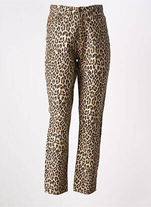 Blugi cu croială slim maro PIECES femeie