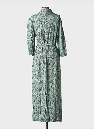 Rochie lungă imprimeu fantezie mâneci 3/4 verde GRACE & MILA femeie