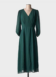 Rochie lungă țesătură crep mâneci 3/4 verde GRACE & MILA femeie