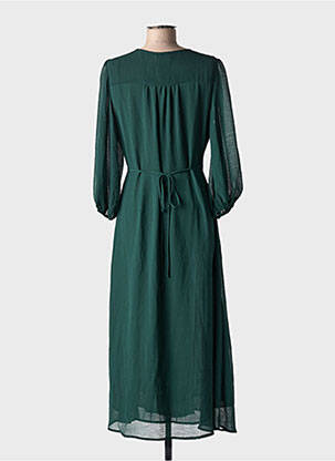 Rochie lungă țesătură crep mâneci 3/4 verde GRACE & MILA femeie