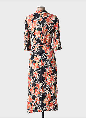 Rochie lungă imprimeu floral mâneci 3/4 portocalie GRACE & MILA femeie