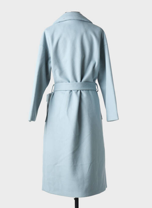 Palton lung croială cambrată fără glugă albastru ICHI femme
