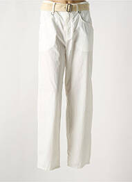 Pantalon drept țesătură poplin mărime normală alb HIGH femme