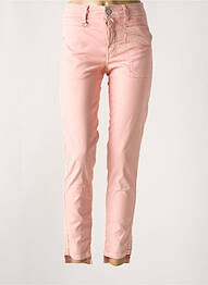 Pantalon slim țesătură poplin mărime normală roz HIGH femme
