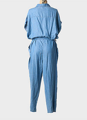 Salopetă-pantalon guler de bluză mâneci scurte albastru C'MELODIE femeie