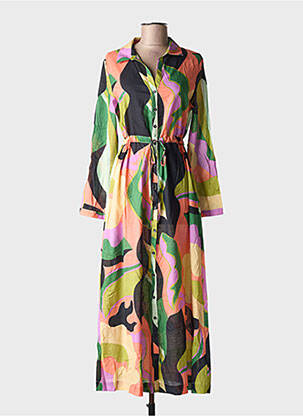 Rochie lungă mâneci lungi mâneci lungi verde GRACE & MILA femeie