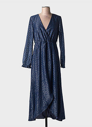 Rochie midi mâneci lungi mâneci lungi albastru LILIE ROSE femeie
