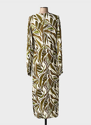 Rochie midi imprimeu fantezie mâneci lungi verde TIFFOSI femeie