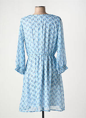 Rochie midi imprimeu fantezie mâneci lungi albastru TIFFOSI femeie