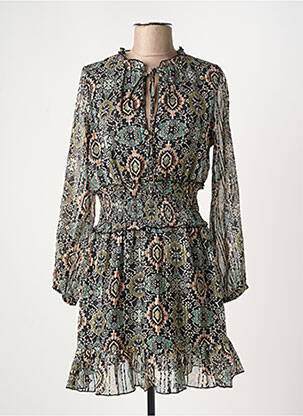 Rochie midi imprimeu fantezie mâneci lungi negru MOLLY BRACKEN femme