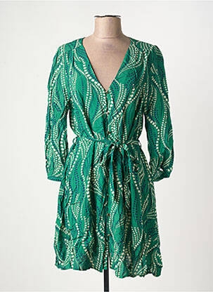 Rochie midi imprimeu fantezie mâneci lungi verde LA PETITE ETOILE femeie