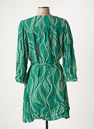 Rochie midi imprimeu fantezie mâneci lungi verde LA PETITE ETOILE femeie