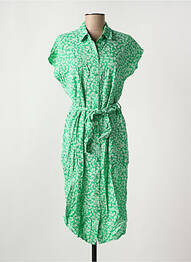 Rochie midi imprimeu floral mâneci scurte verde PIECES femme