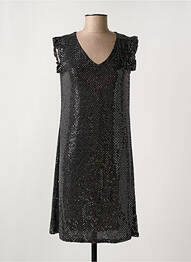 Rochie scurtă croială fluidă mâneci scurte argintiu MOD. STYLE femme