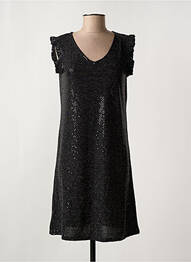 Rochie scurtă croială fluidă mâneci scurte negru MOD. STYLE femme