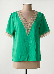 Bluză mâneci scurte mâneci scurte verde NEW COLLECTION femme