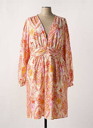 Rochie midi bej APRIL NAVY femeie