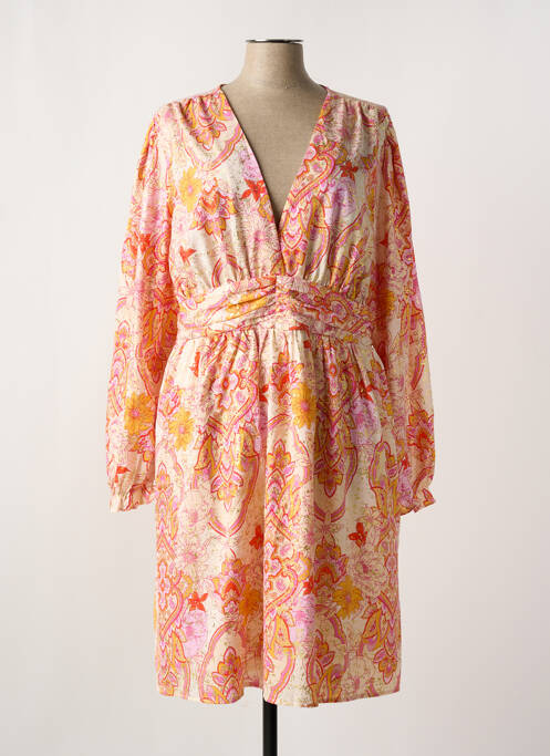 Rochie midi bej APRIL NAVY femeie