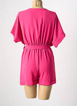 Salopetă scurtă croială fluidă mâneci scurte roz NEW COLLECTION femeie